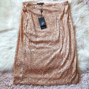 Adrianna pappell Sequin rose Gold Skirt xs NWT